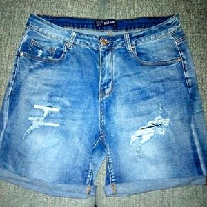 Womens Denim Shorts Size 18 Blue Savy